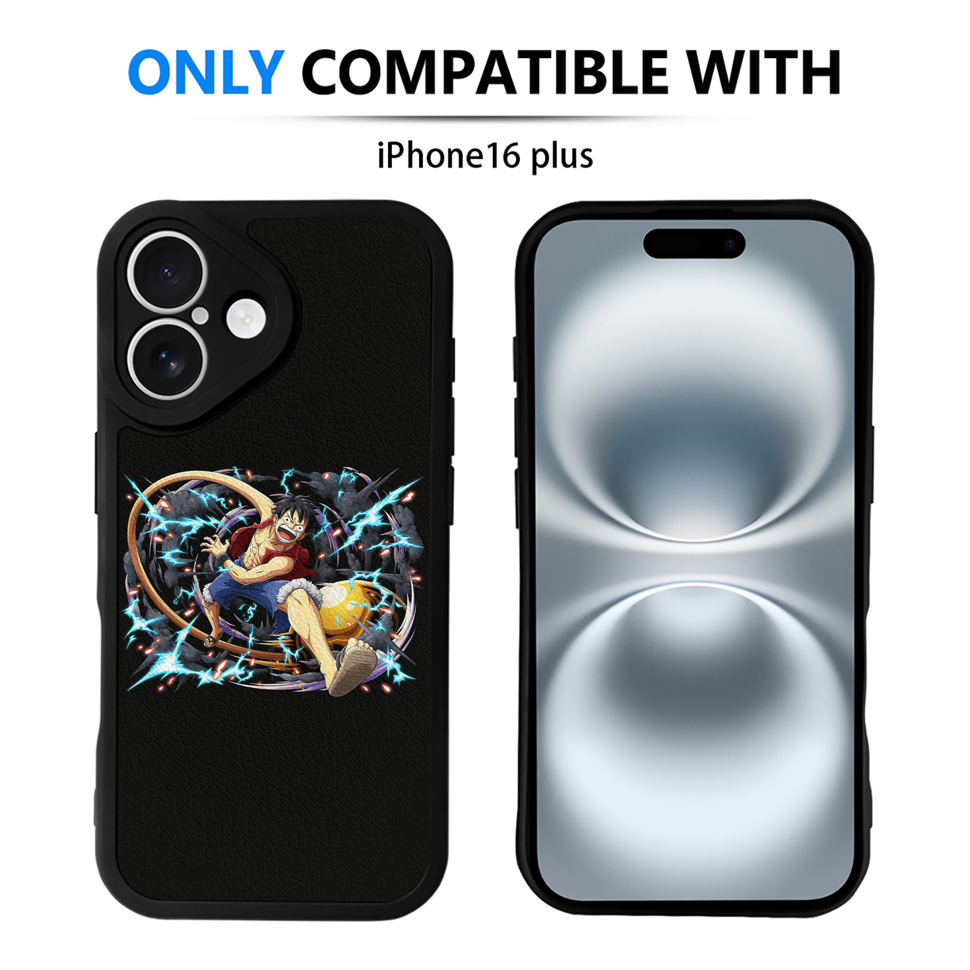 （画像用） ワンピース モンキー・D・ルフィ ONE PIECE Monkey D. Luffy 【iPhone 16シリーズ対応】シリコンスマホケース（レザー調） 材質：シリコン